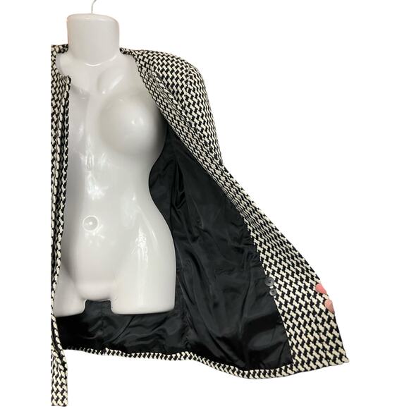 Moods by Krizia Women's B/W Houndstooth Wool Blend Button Front Blazer SZ 10 VTG - Picture 8 of 13